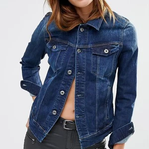Lightweight Women's Cropped Denim Jeans Jacket Made With Cotton Casual Turn Down Collar For Denim Jacket Women