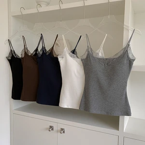 Custom Ladies Vests Camisole with Bra Personal Design Women's Tank Top Women's Knitted Camisole Pajamas Blank Tank Top Women