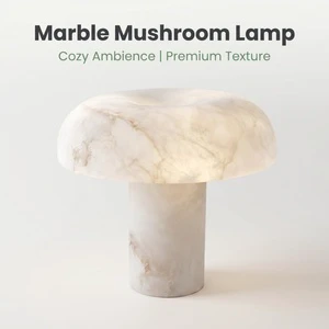 Modern Customized Marble Mushroom Table Lamp With AC LED Cloud Stone Lampshade & Base For Home/Studio Decoration
