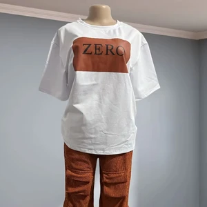 C1066 Available 2025 Woman Casual 2 Piece Set Top and Corduroy Pants Set T-shirt with Trouser Set for Daily