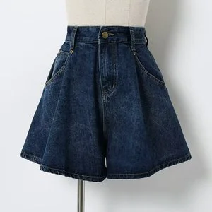 Women's Plus-Size Straight High-Waisted Loose Denim Shorts Casual Washed Breathable Quick-Dry Hot Summer Trendy Figures Coverage
