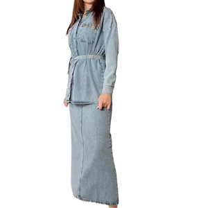 New Design Old Washed Casual Denim Dress Suit Women's Casual Set