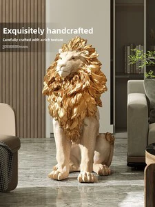 Light Luxury Lion Resin Floor Ornament Minimalist Modern Design Living Room Home Decor Housewarming Gift For Shop Opening