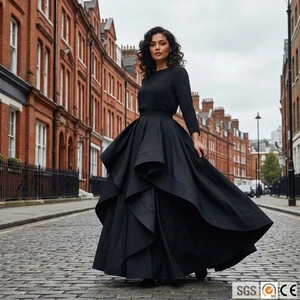 Custom Avant Garde Sculptural Pleated Maxi Dress High Density Memory Fabric Dramatic Gown Women OEM Plus Size S To 5XL