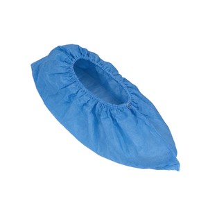 China Factory Safety Protective Nonwoven PP PE CPE Disposable Elastic Blue Anti-Slip Printed Shoe Cover Fast Ship