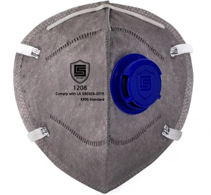 CS 1208 KP95 Respirator Mask 3-Layer Non-Woven Fabric Disposable with Breathing Valve for Dust and Harmful Gas Protection