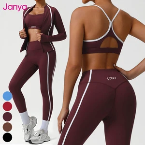 Janya High Quality Color Blocking Soft Pilates Sportswear Gym Fitness Sports Clothing Outfit Set Breathable Yoga Sets for Women