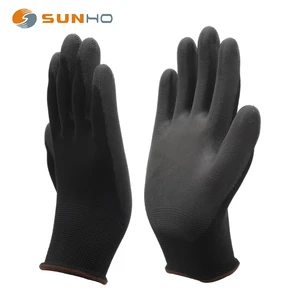 PU Coated Gloves13g Polyester/nylon Liner PU Coated White Black Grey Safety Gloves Garden Glove
