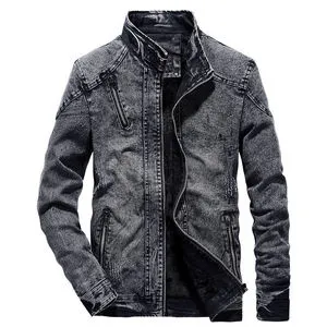 Jean Coats Button Pocket Men's Denim Jacket Autumn Winter Oversize High Street Customized Colors Logo High Quality Breathable