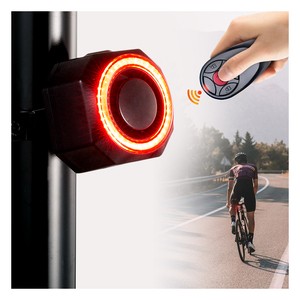 Auto-Bright LED Cycle Light Rechargeable Waterproof Remote Control Vehicle Anti-theft Horn Outdoor Road Bicycle Taillight Alarm