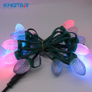 Hot C9/C7 Smart RGB LED Pixel Light String IP67 12V Dimmable Outdoor Christmas Holiday Festival Halloween Pathway Garden Decor