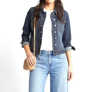 Women's Jeans Jacket Jean Women Cropped Denim Jacket With Sun Fade wash Jacket