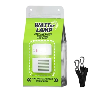 Portable Camping Essentials Salt Water Lamp Kit LED Waterproof Night Fishing Hiking Climbing Light 140h Lifetime No Batteries