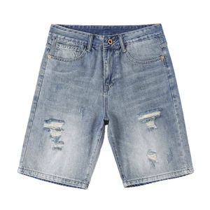 Summer New Men's Denim Shorts Casual Straight Fit Men's Denim Shorts