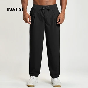 PASUXI High Elasticity Quick Dry Men's Hiking Pants Lightweight Breathable Casual Tracksuit Bottoms for Outdoor Commuting