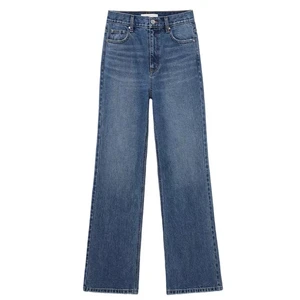 ODM OEM Women New Style High Rise Regular Mom Denim Jeans Eco-Friendly Breathable Vintage Print Straight Leg Rivet Button