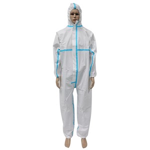 Jjunlong Disposable Cleanroom Coveralls 70 Gsm Anti-Static Waterproof ISO13485 Certified Type 4/5/6 Protective Coveralls for