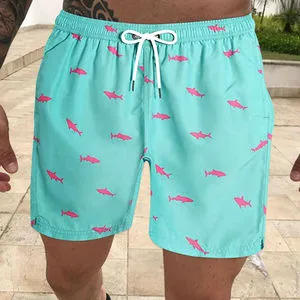 Custom Men's Solid Eco-Friendly Swim Shorts Board Shorts Trunks 100% Polyester Oxford Fabric Mid Waist Elastic Closure Quick Dry
