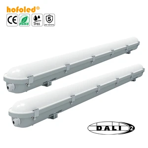 Hofoled DALI Dimmable Linear Light 4FT 3CCT Selectable Industrial DALI-2 Dimmable Tri-proof Light for Parking Lot Cold Storage