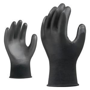 PU Coated Anti-static Durable Safety Gloves 13 Gauge 215-265mm Polyester/Nylon Breathable Liner Elastic Wrist Work Small Parts