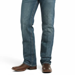 Custom Men Denim Jeans Regular Fit Breathable Print Solid Long Straight Casual
