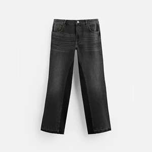 Men Flared Bell Bottom Sexy Jeans Mid Waist Dark/Light Wash Five Pockets Uneven Hem Zip Fly Top Button Fastening 100% Cotton