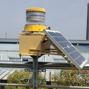 Red Obstruction Lights Solar Powered Medium Intensity Aviation Navigational Lamps Solar Red Aviation Lights For Antenna Tower