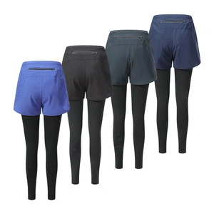 2 in 1 Piece Yoga Pants Women's Running Stretch Tight Sports Pants Outdoor Marathon Fitness Pants