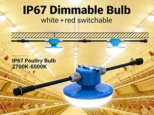 Poultry Farm LED Light Chicken Coop Lighting Flicker-Free Dimmable 2700K-6500K