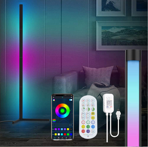 Background Colors Adjust APP Control Dimmable LED Random Effects & Solid Color RGB Corner Floor Lamp