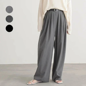 Fashion New Spring Summer Japanese Style Loose High Waist Elastic Wide Leg Pants Casual For Women Ladies 100% Polyester Full