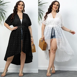 Factory Loose Plus Size Vacation Beach Dress Sunscreen Bikini Anti-UV Cover Ups for Women Sexy Open Front Beach Bikini Swimsuit