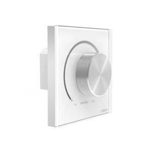 LTECH 1-10V Steel Glass Panel Dimmer with EU Standard 90-250V Input Rotary Switch for LED Light Control
