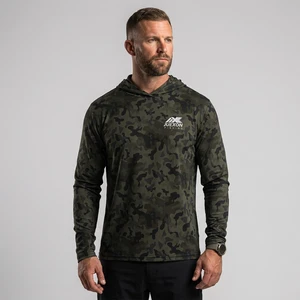Custom Sublimation Camouflage OEM ODM Men's Waterproof UPF50+ Long Sleeve Hoodie Breathable Quick Dry Lightweight Fishing