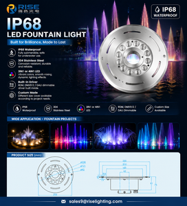 Underwater Led Fountain Lights 12w With IP68 Waterproof DMX 512 Color Change