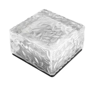 Longtian Solar Garden Light Outdoor IP65 Waterproof Green Renewable Energy Landscape Ice Brick Glass Floor Tile Deck Square