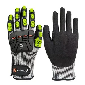 2025 New TPR Anti-impact A5 Cut-Resistant Gloves Nitrile Scrub Impregnated Work Construction Gloves Safety Protective Gloves