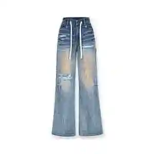 Hot Sell Women's Denim Jeans 2025 New Arrivals Breathable Straight High Waist Bell Bottoms