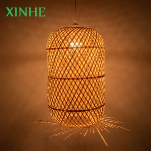 XH New Style Handmade Nature Bamboo Eco-friendly Pendant Lampshades Ceiling Hanging Lamp
