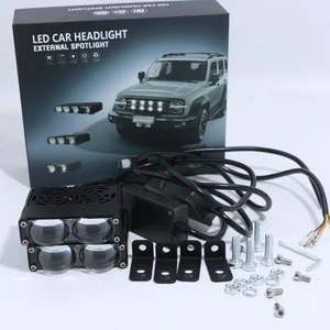 Newest 2LEN RGB Grille Spotlight LED Grill Light High Low Beam with Flash Function for Car Off-Road Truck Auto Parts Accessories