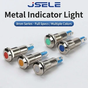 8mm Metal Indicator Light 12V24V Indicator signal Light LED Waterproof Power Supply Equipment Indicator Light