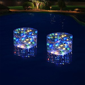 Hot Sale Garden Backyard Pond Patio Pathway Party Festival Decor Outdoor IP68 Waterproof RGB Solar Floating Pool Lights