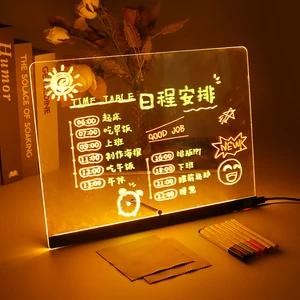 Factory Direct Hot Sale Glow LED Note Board Color Changing Acrylic Message Board Light Aesthetic Room Decor Led Light Pad