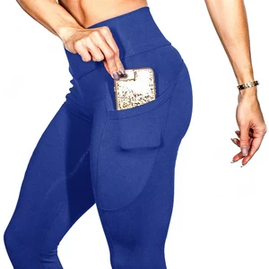Women's High Waist Breathable Fitness Yoga Leggings Tummy Control Pants With Pockets For Running For Outdoor Sports