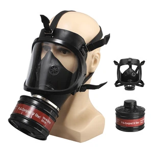 Full Face Anti-Fog Wide Lens Protective Mask with 40mm Gas Mask Filter Respirators & Masks