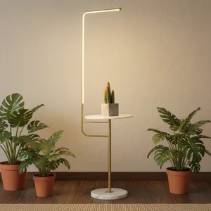 Modern Minimalist Corner LED Lighting Stand Lamp Iron Body Floor Lamp for Bedroom Living Room Hotel Decorative Light Source