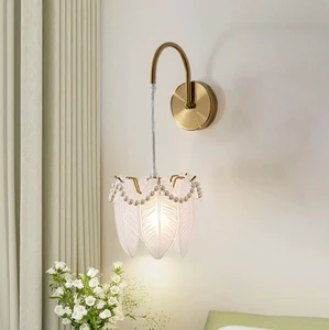 Nordic Style Glass Wall Light High-Quality Electroplated Finish Indoor Decorative Lighting Fixture