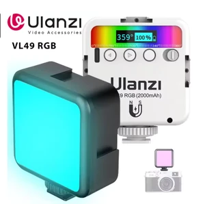 Ulanzi VL49 RGB Video Lights Mini LED Camera Light 2000mAh Rechargeable LED Panel Lamp Photo Video Lighting for Youtube