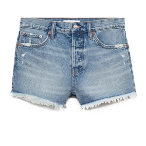 High Quality Women's Casual Denim Shorts Straight Mid Waist Washed Distressed Blue Summer Custom Design Size Quick Dry