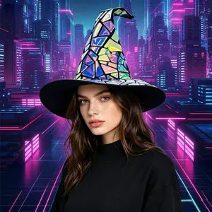 New Cross-border Laser-pattern Squid-shaped PVC Material Cap Cyber-style Stage Lighting Headpieceexclusive Accessory Model